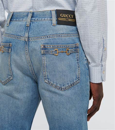 gucci glitter jeans|Gucci straight leg denim pants.